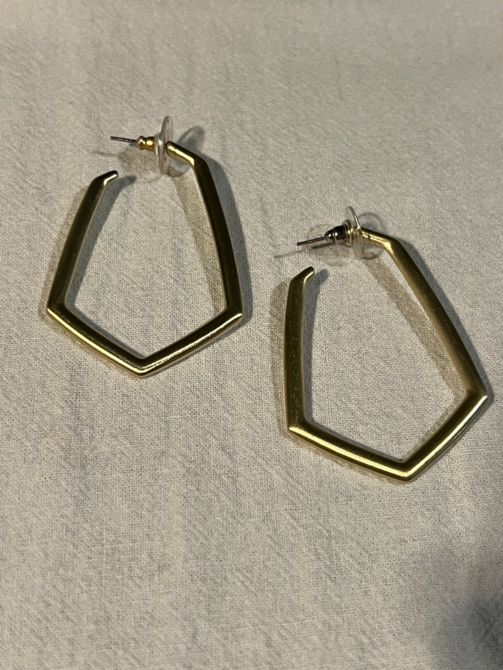 Kendra Scott Gold Geometric Hoop Earrings Angular Open Hoops